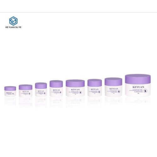 KY052 8PJ White Small Capacity Plastic Face Cream Jar Cosmetics Skin Care Container Empty Face Cream Jar with Purple Lid