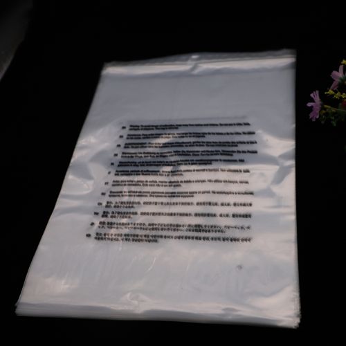 Clear suffocation warning self adhesive sealing resealable flap lock transparent PE poly bags plastic bag polybag